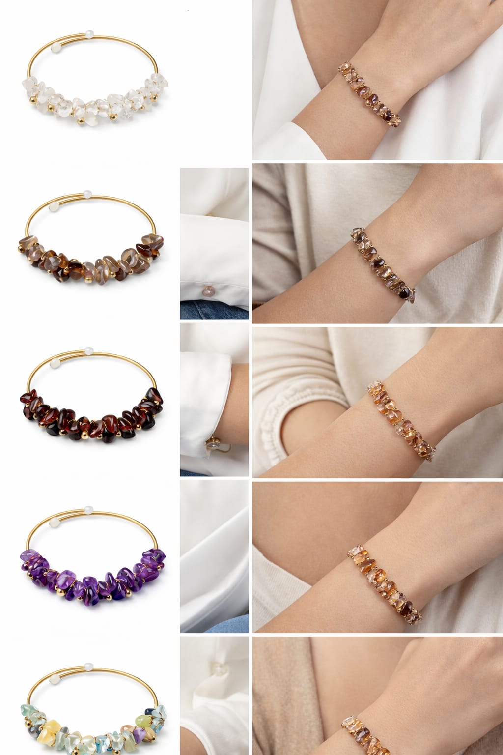 Crystal Chip Wire Bangle